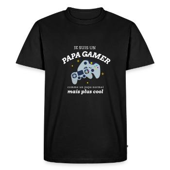 dad cool dad - Men's Premium Organic T-Shirt - black - Front - Nico (187cm)
