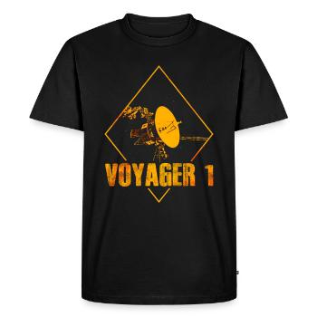 Voyager 1 - Interstellar Space Probe - Men's Premium Organic T-Shirt - black - Front - Nico (187cm)
