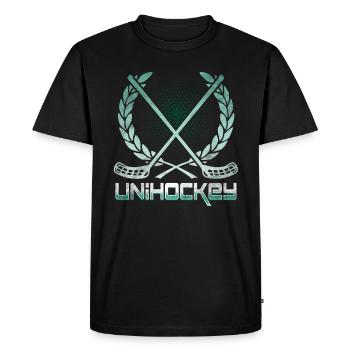 Floorball - T-shirt Premium bio Homme - noir - Devant - Nico (187cm)