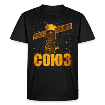 Vaisseau spatial soviétique Soyouz - T-shirt Premium bio Homme - noir - Devant - Nico (187cm)