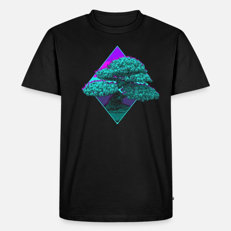 Bonsai Baum - Männer Premium Bio T-Shirt - Schwarz