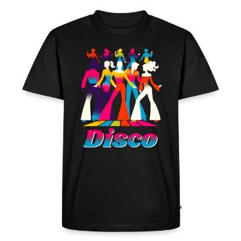 Musique disco - T-shirt Premium bio Homme - noir - Devant - Nico (187cm)