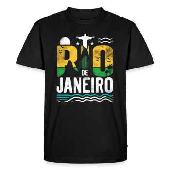 Rio de Janeiro, Brésil - T-shirt Premium bio Homme - noir - Devant - Nico (187cm)