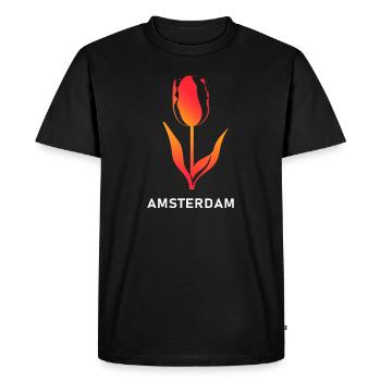 Amsterdam Tulip Holland Pays-Bas - T-shirt Premium bio Homme - noir - Devant - Nico (187cm)