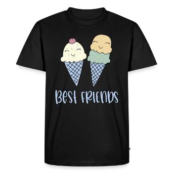 Ice cream with waffle - Men's Premium Organic T-Shirt - black - Front - Nico (187cm)