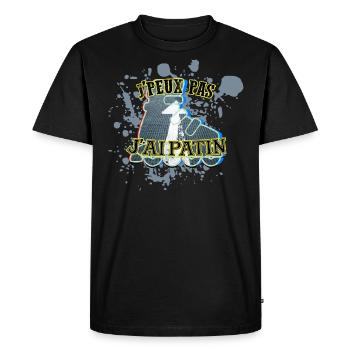 J'Peux Pas J'Ai Patin Skate Patinage - T-shirt Premium bio Homme - noir - Devant - Nico (187cm)