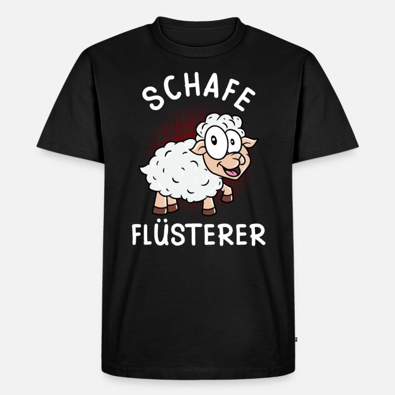 Schafe Flüsterer Hausschaf Schafbock Schäfer - Männer Premium Bio T-Shirt - Schwarz