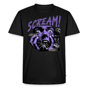 Horreur - CRIE ! - T-shirt Premium bio Homme - noir - Devant - Nico (187cm)