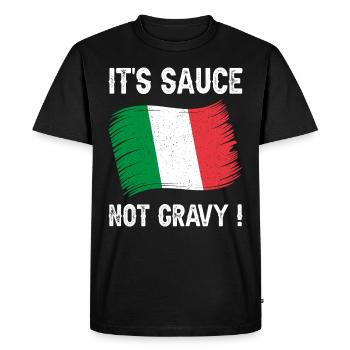 Italian Expression Humor Sauce - Men's Premium Organic T-Shirt - black - Front - Nico (187cm)