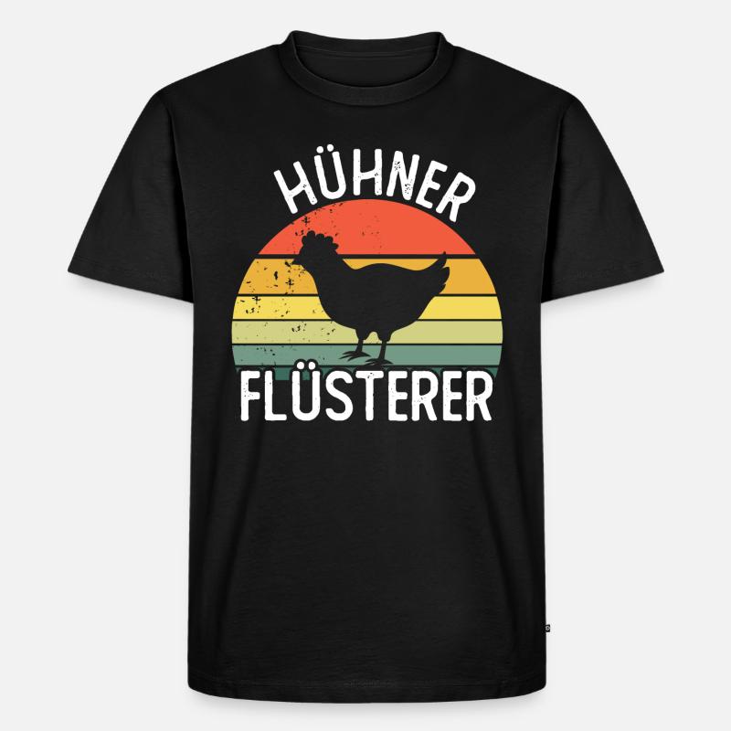 Hühner Flüsterer - Männer Premium Bio T-Shirt - Schwarz