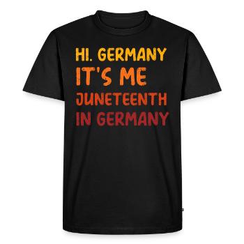 Tees juneteenth cool dictons gradation des couleurs - T-shirt Premium bio Homme - noir - Devant - Nico (187cm)