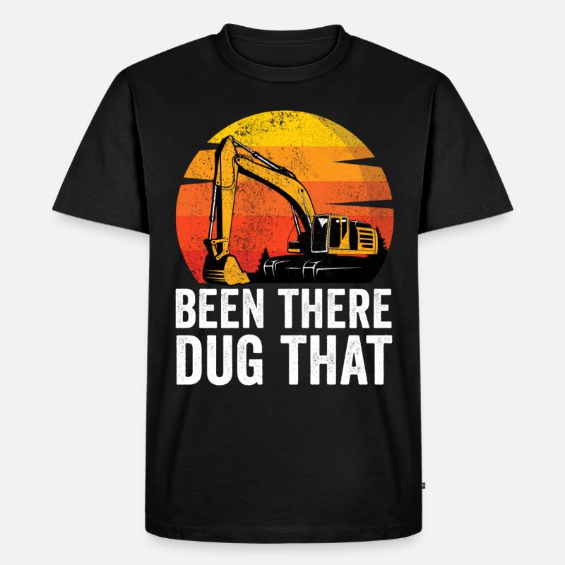 Baggerfahrer Bauarbeiter Bagger - Männer Premium Bio T-Shirt - Schwarz