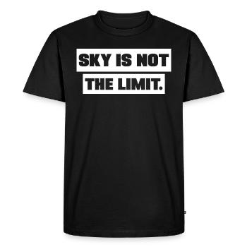 Le ciel n’est pas la limite motivation Dictons - T-shirt Premium bio Homme - noir - Devant - Nico (187cm)