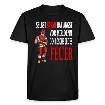 Les pompiers sort Drôle - T-shirt Premium bio Homme - noir - Devant - Nico (187cm)