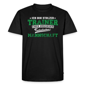 Sport Trainer Fußball Handball etc Spruch Geschenk - Männer Premium Bio T-Shirt - Schwarz - Vorne - Nico (187cm)