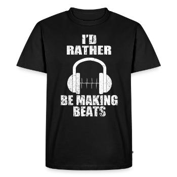 Chemise DJ Deejay Djing Making Beats Disc Jockey - T-shirt Premium bio Homme - noir - Devant - Nico (187cm)