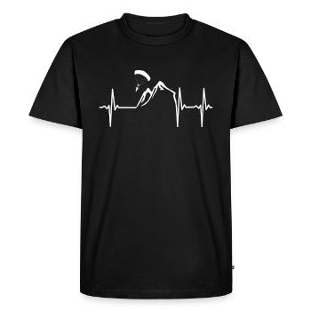 Paraglider Paragliding Hearbeat Heartbeat - Men's Premium Organic T-Shirt - black - Front - Nico (187cm)