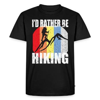 JE VAIS ÊTRE EN RANDONNEUR cadeau rétro Design - T-shirt Premium bio Homme - noir - Devant - Nico (187cm)