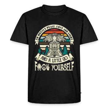 Yoga Cours de Yoga Professeur de Yoga Médiation Cadeau Chakra - T-shirt Premium bio Homme - noir - Devant - Nico (187cm)