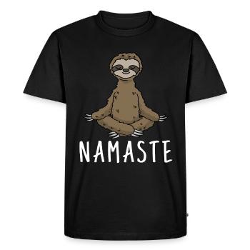 Yoga Sloth Meditation Yogi Namaste Gift - Men's Premium Organic T-Shirt - black - Front - Nico (187cm)