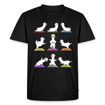 Cadeau de méditation yoga alpaga Yogi Namaste - T-shirt Premium bio Homme - noir - Devant - Nico (187cm)