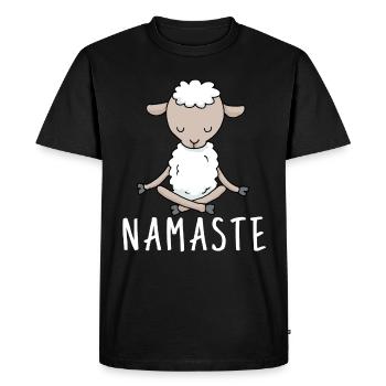 Cadeau de méditation de yoga mouton Yogi Namaste - T-shirt Premium bio Homme - noir - Devant - Nico (187cm)
