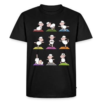 Yoga Schaf Meditation Yogi Namaste Geschenk - Männer Premium Bio T-Shirt - Schwarz - Vorne - Nico (187cm)