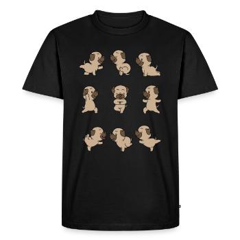 Yoga Pug Meditation Yogi Namaste Gift - Men's Premium Organic T-Shirt - black - Front - Nico (187cm)