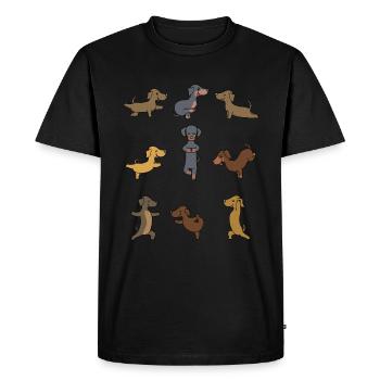 Yogi Namaste cadeau de méditation de yoga teckel - T-shirt Premium bio Homme - noir - Devant - Nico (187cm)