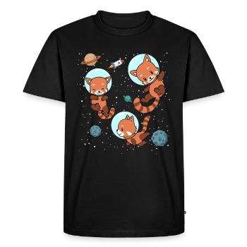 Cadeau de vol spatial dans l'astronaute du panda rouge - T-shirt Premium bio Homme - noir - Devant - Nico (187cm)