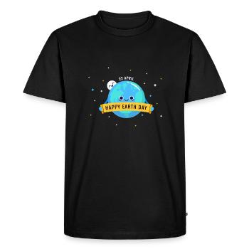 happy earthday - Men's Premium Organic T-Shirt - black - Front - Nico (187cm)