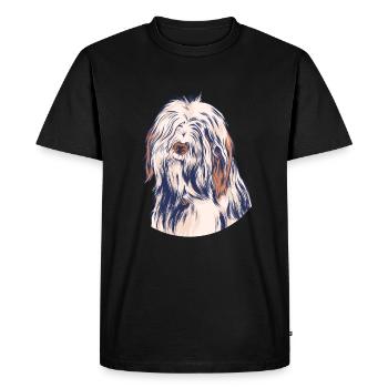 tête de chien poilue drôle - T-shirt Premium bio Homme - noir - Devant - Nico (187cm)