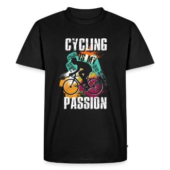CYCLING T-shirt Passion Cyclisme Cyclisme - T-shirt Premium bio Homme - noir - Devant - Nico (187cm)