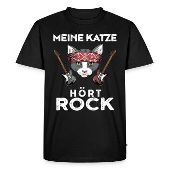Cadeau du festival de musique Rock Cat - T-shirt Premium bio Homme - noir - Devant - Nico (187cm)