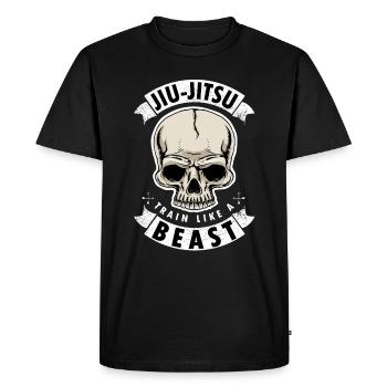 Jiu Jitsu S'entraîner comme une bête des arts martiaux - T-shirt Premium bio Homme - noir - Devant - Nico (187cm)