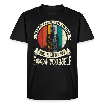 I am the Mostly Peace Love and Light Yoga meditation - Men's Premium Organic T-Shirt - black - Front - Nico (187cm)