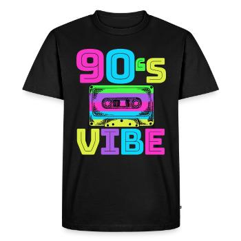 90s Vibe - Retro Vintage 90s Music Gift - Herre Premium økologisk T-shirt - sort - Foran - Nico (187cm)