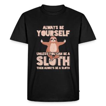 Be yourself a sloth child poison - Men's Premium Organic T-Shirt - black - Front - Nico (187cm)