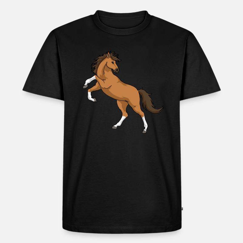 Pferd - Männer Premium Bio T-Shirt - Schwarz