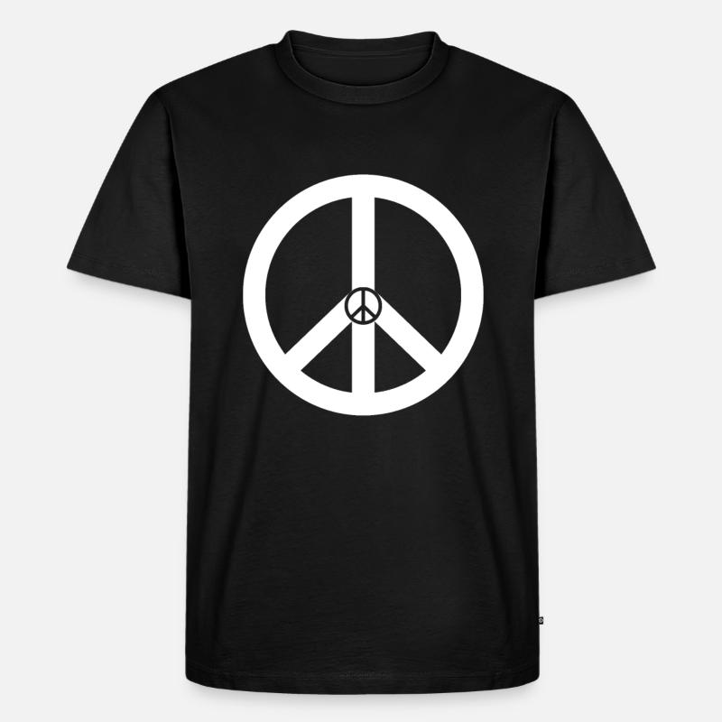 peace zeichen - Männer Premium Bio T-Shirt - Schwarz