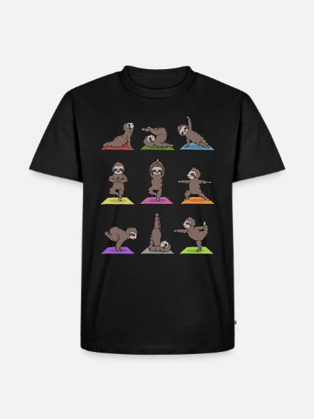 Sloth Yoga - Men's Premium Organic T-Shirt - black