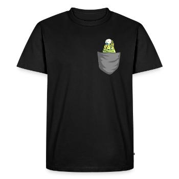 Budgie en cadeau de poche oiseau de poitrine - T-shirt Premium bio Homme - noir - Devant - Nico (187cm)