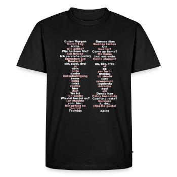 Vocabulaire de base espagnol - T-shirt Premium bio Homme - noir - Devant - Nico (187cm)