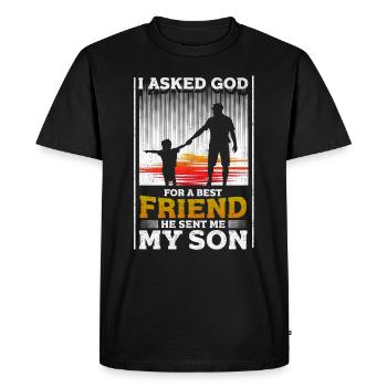 father and son - Men's Premium Organic T-Shirt - black - Front - Nico (187cm)