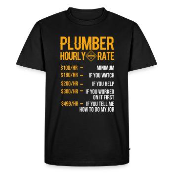 plombier - T-shirt Premium bio Homme - noir - Devant - Nico (187cm)