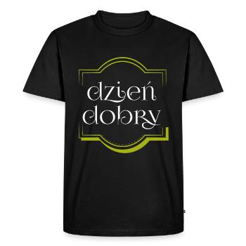 Dzien Dobry, gift, gift idea - Men's Premium Organic T-Shirt - black - Front - Nico (187cm)
