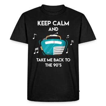Retro 90s 90s Party 1990 Musique des années 90 - T-shirt Premium bio Homme - noir - Devant - Nico (187cm)