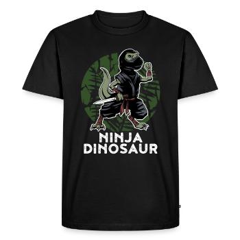 Arts martiaux dinosaures Ninja Combattant de Ninjutsu - T-shirt Premium bio Homme - noir - Devant - Nico (187cm)
