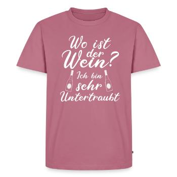 Weinfest Rotwein Weinrebe Pfalz Tradition Geschenk - Männer Premium Bio T-Shirt - Mauve - Vorne - Nico (187cm)