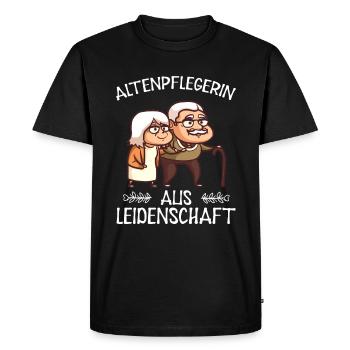 Aide-soignante pour personnes âgées - T-shirt Premium bio Homme - noir - Devant - Nico (187cm)